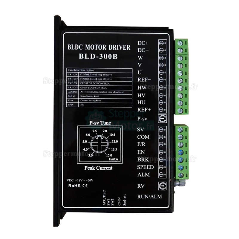 Driver moteur cc brushless, contrôleur de moteur CC brushless BLD-300B CC18-50V 15A